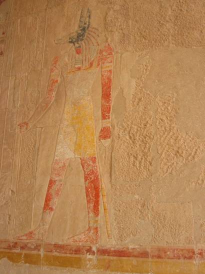 Aegypten Rundreise, Nilkreuzfahrt, Luxor, The Temple of Queen, Terassentempel, Koenigin Hatschepsut, Wandmalerein
