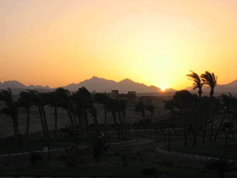 Aegypten Rundreise, Hurghada, Hotel Serenity Makadi Heights, Makadi, In sha Allah, Sonnenuntergang