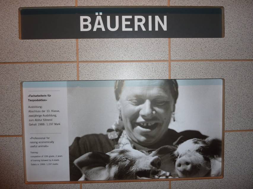Berlin, DDR-Museum, Facharbeiterin fuer Tierproduktion, Baeuerin