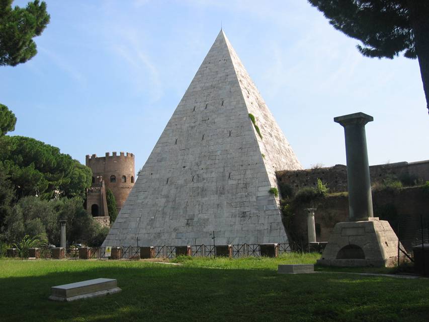 Rom, Pyramide des Caius Cestius, Porta Ostiense,  Cestiuspyramide, Protestantischer Friedhof
