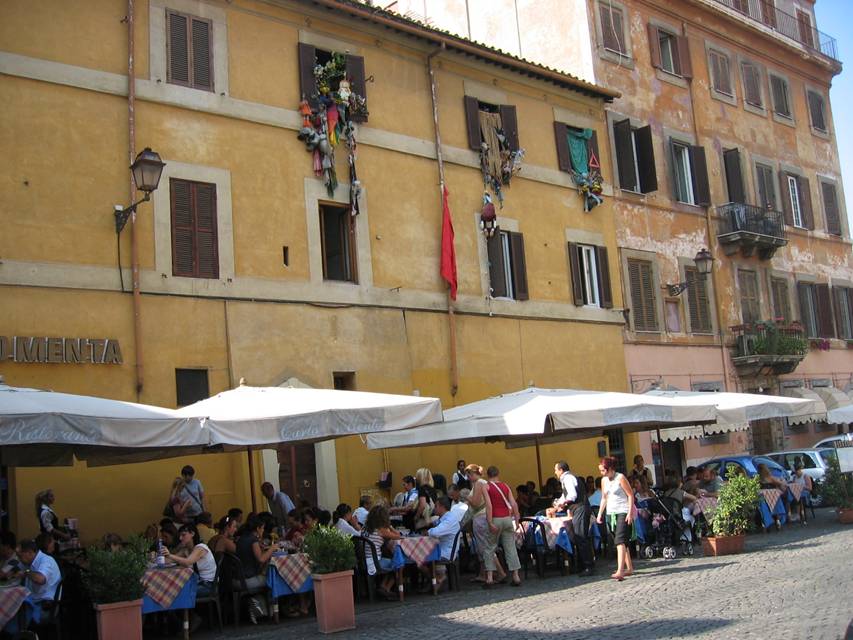 Rom, Trattoria in Trastevere, Restaurants, Kleine Trattorien, Bars, Gartenlokale 