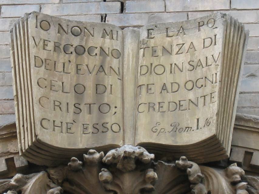 Rom, Basilika Santa Maria, Trastevere, steinerne Bibel