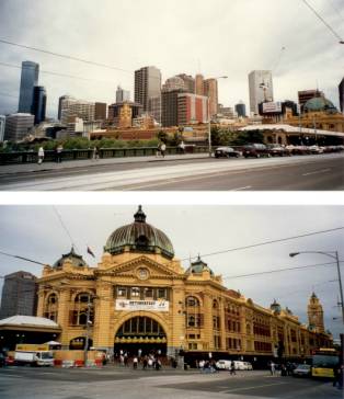 Australien Rundreise, Melbourne, Skyline, Bahnhof