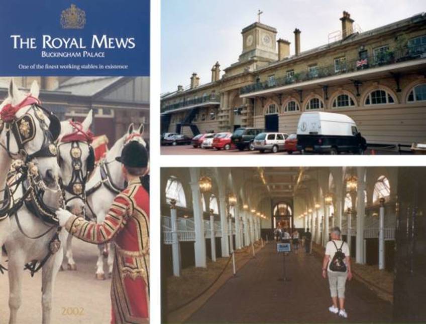 London, Royal Mews, Staatskarossen, Kutschen, Pferde